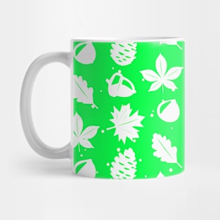 Graphic Nature Pattern on Green Background Mug